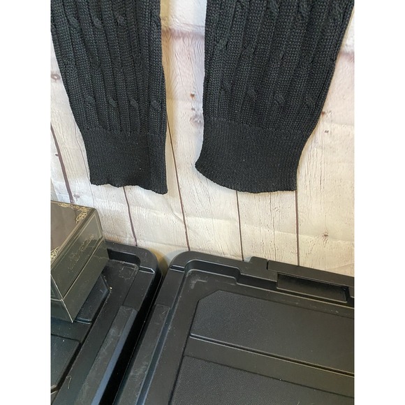 Women's Black Knit, Long Leggings,‎ Size Large Leggings Cotton Blend - Picture 6 of 7